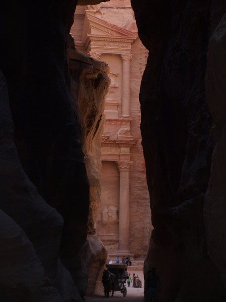 First glimpse of the Treasury as you go through the siq