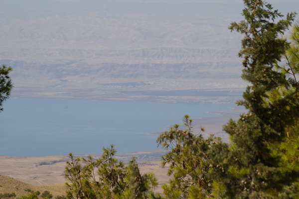 The Dead Sea with Israel in the background