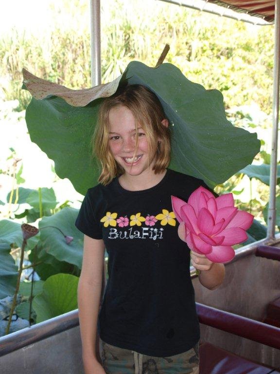 Brianna with the lotus lilly hat