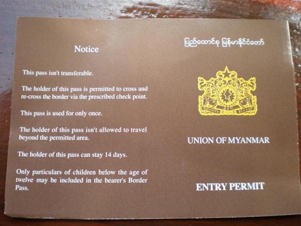 Myanmar Entry Permit