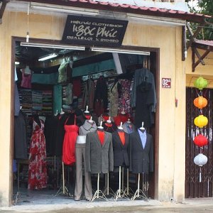 One of many tailor shops in Hoi An