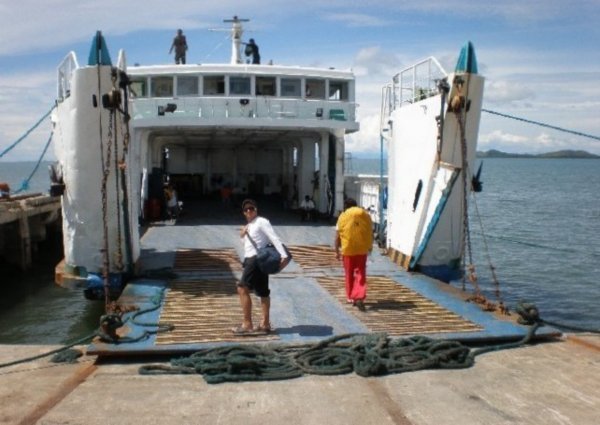 Taking the boat to go to Bato