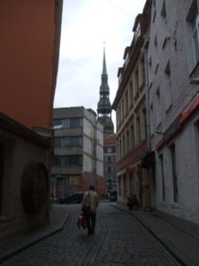 On the street in Riga.