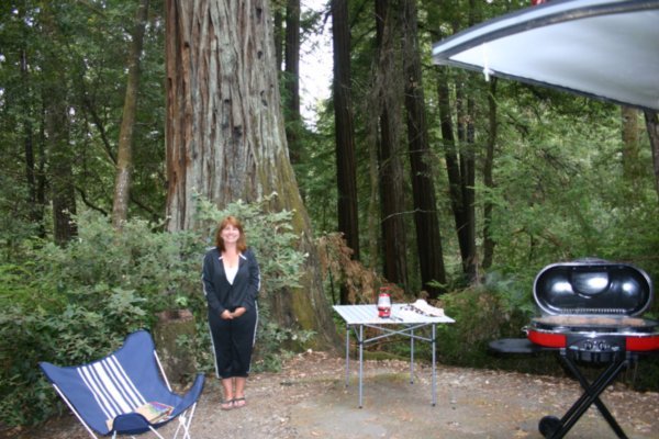 Susie at the camp site