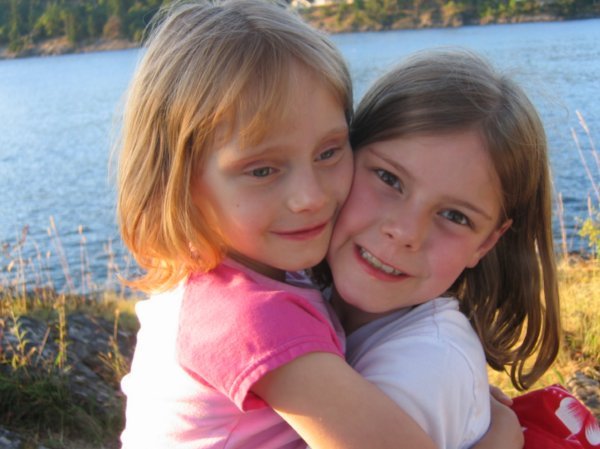 Claire, 7 and Lise, 9 (right)