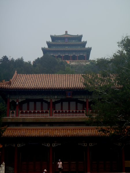 Looking up the hill in Jingshan Park