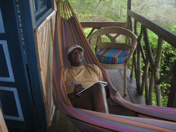 Kwesi in the hammock