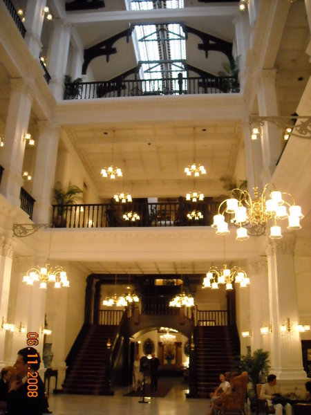 Inside Raffles Hotel.