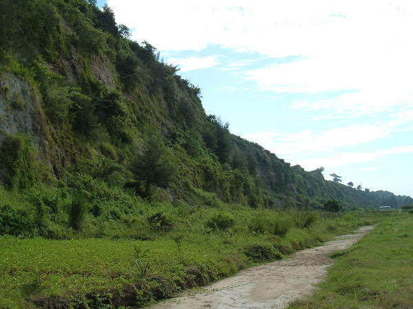 narrow path besides hill