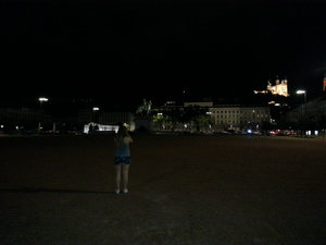 5 A night stroll after our late dinner at Place Bellecour