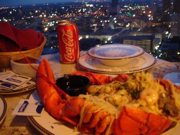 Stuffed lobster meal