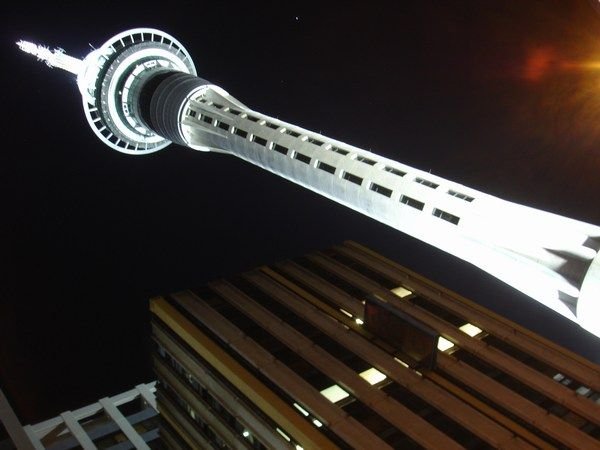 Sky Tower at night