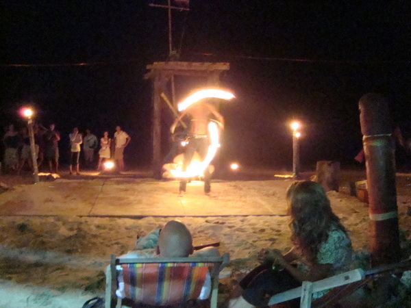 Fire shows on the beach!