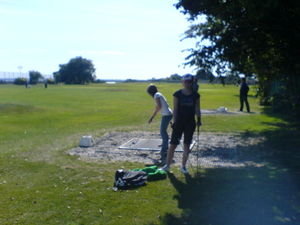 Irena in golf action