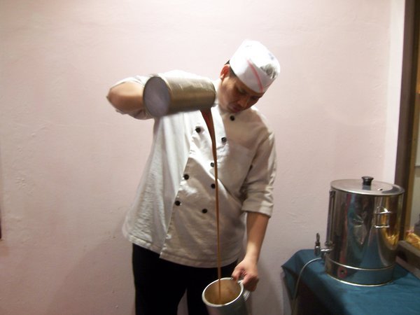 Making tea tarik at .....