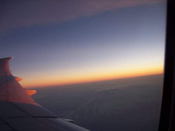 sunset from in the air