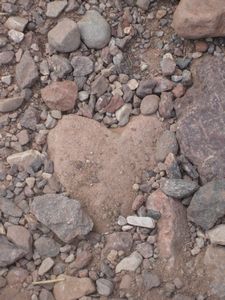 On a hunt for heart shaped rocks!