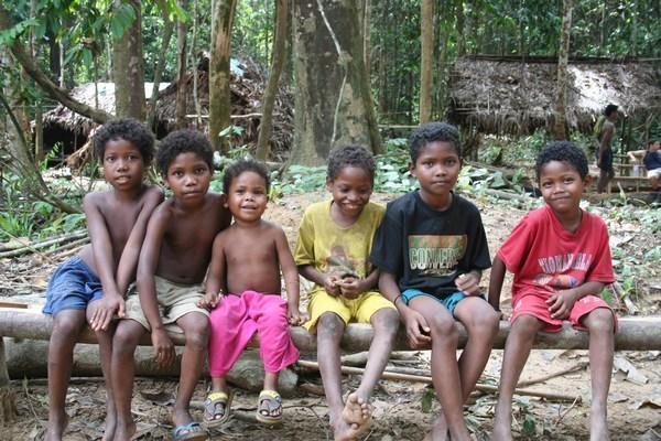 Village kids in the rainforest