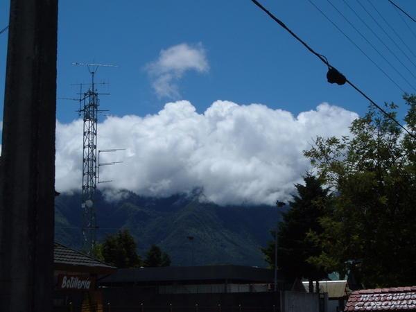 a cloudy mountain