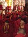 Inside the hall, monks chanting