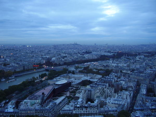 Paris & Montmatre Hill (with the Sacre Coeur at the Top), from the Eiffel Tower, Paris