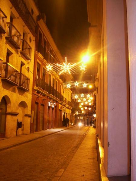 Quiet, Cobblestone, Christmas Street, Seville