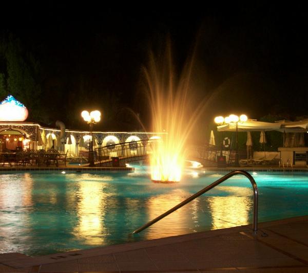 Night Fountain in Hotel Pool, Giza