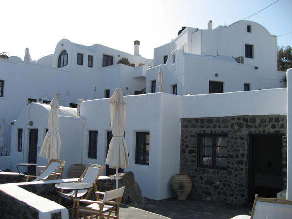 Outside our Room (looking up to the restaurant/other rooms), Finikia's Place, Oia