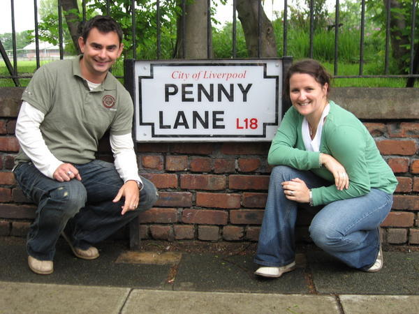 Pete & Sueanne in Penny Lane, Liverpool