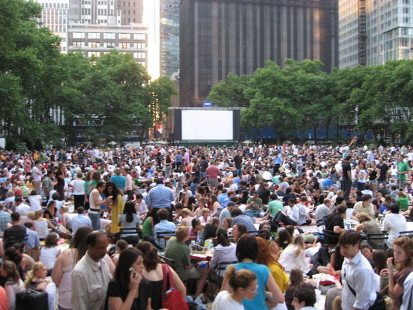 Movie-Watching Crowd, Bryant Park, Central Manhattan