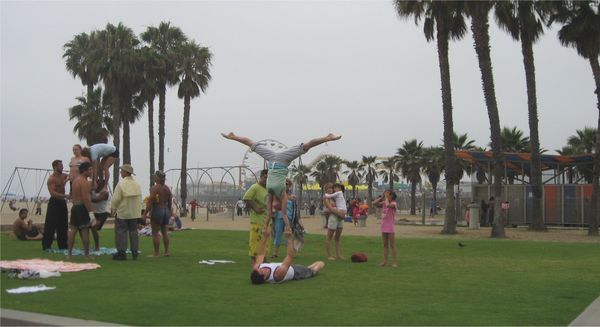Acrobatics at Santa Monica Beach