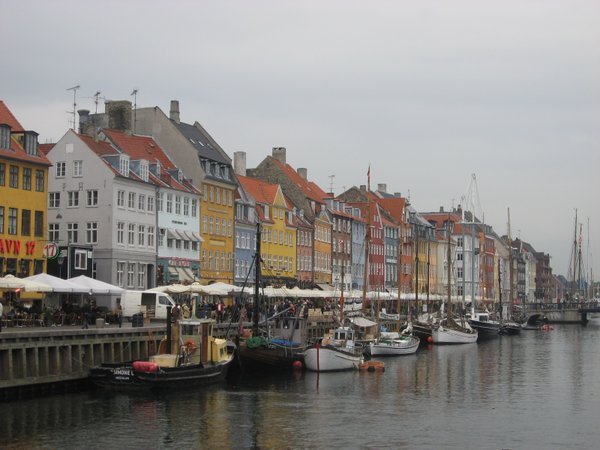 Famous View of Copenhagen (this particular canal, lined with restaurants/houses), Denmark