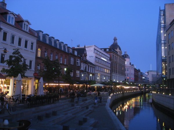 River & Restaurants, Arhus, Denmark