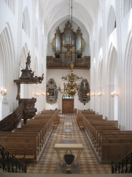 Inside Sankt Knuds Kirke (13th Century Gothic Cathedral), Odense, Denmark