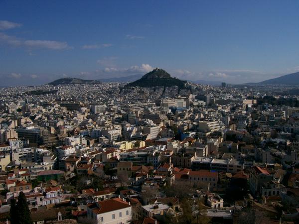 Lykavittos Hill, from the Acropolis, Athens