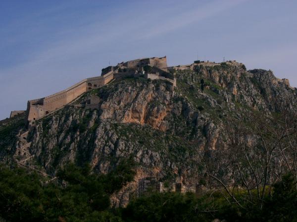 Palamidri Fortress from Akronafplia Fortress (a Long Way Up!), Nafplion, the Peloponnese