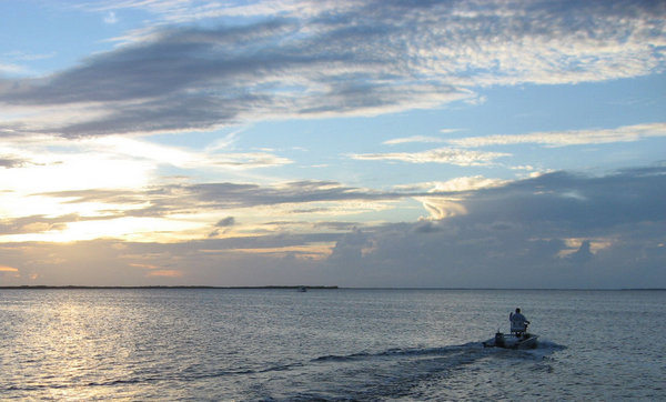 Boating at Sunset, Key Largo