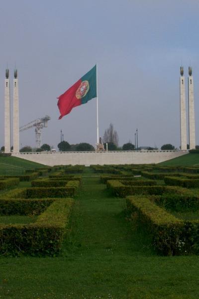 Portugese Flag, at the Top of Eduardo VII Park, Lisbon