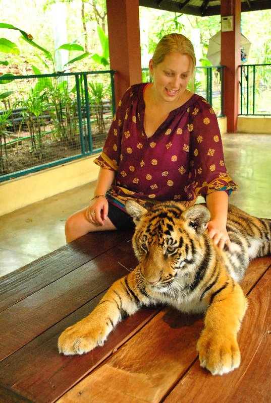 Toni and the smallest tiger, Tiger Kingdom, Chiang Mai