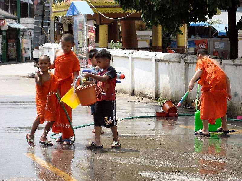 Songkran Water Festival antics, Pai