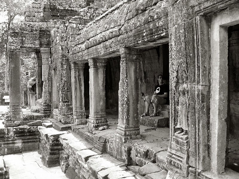Vaughan at Bayon, Angkor Archaeological Park, Siem Reap