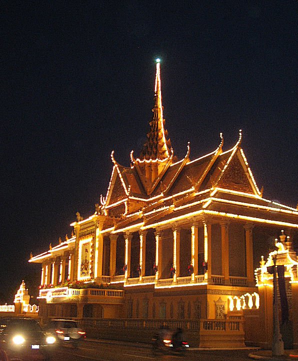 Royal Palace at night, Phnom Penh, Cambodia