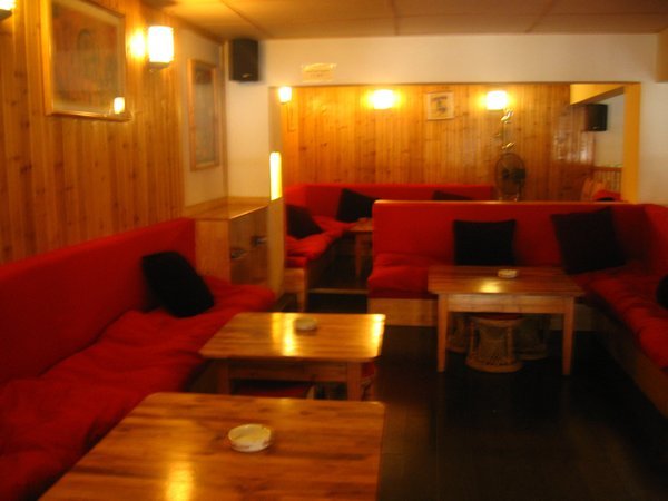 the red sofas