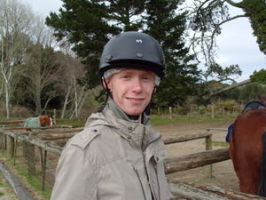 Jason waiting for his horse