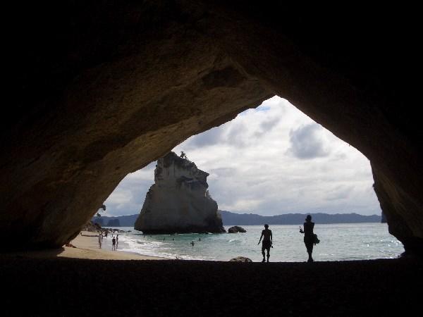 Arty shot of Cathedral cove