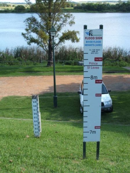 Clarence River flood sign, Grafton