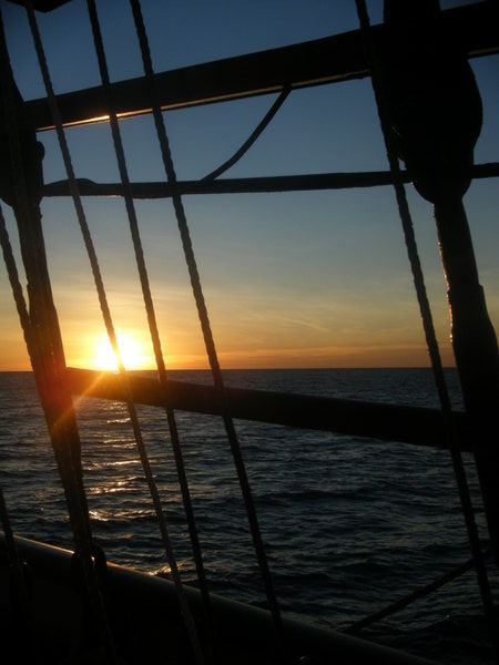 Sunset on board Solway Lass