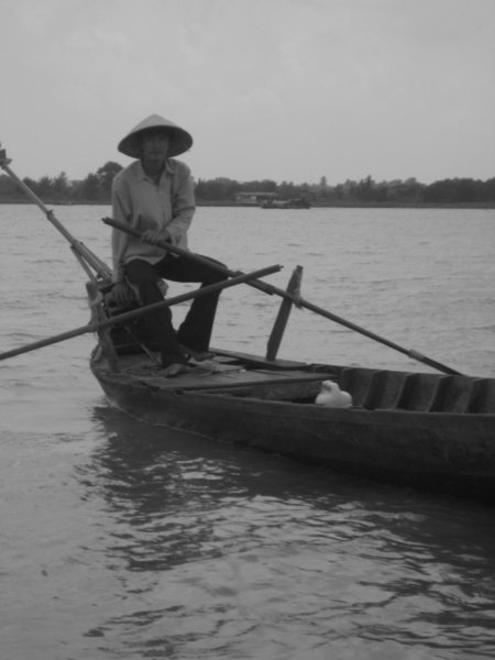 A man on his sampan