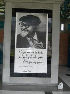 Poster on Medellin metro
