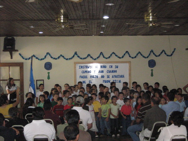 The children singing at the Father's Day program.